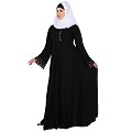 Fashionable Umbrella abaya with embroidery work - Black